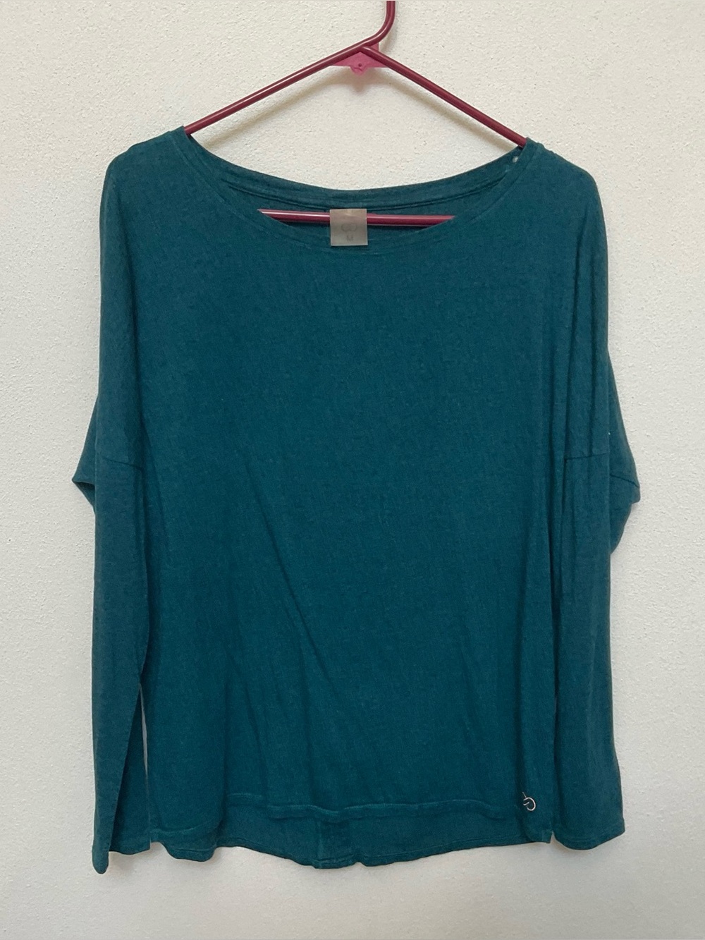 Calia Carrie Underwood Teal Long Sleeve Cut Out Back Workout Top Size M